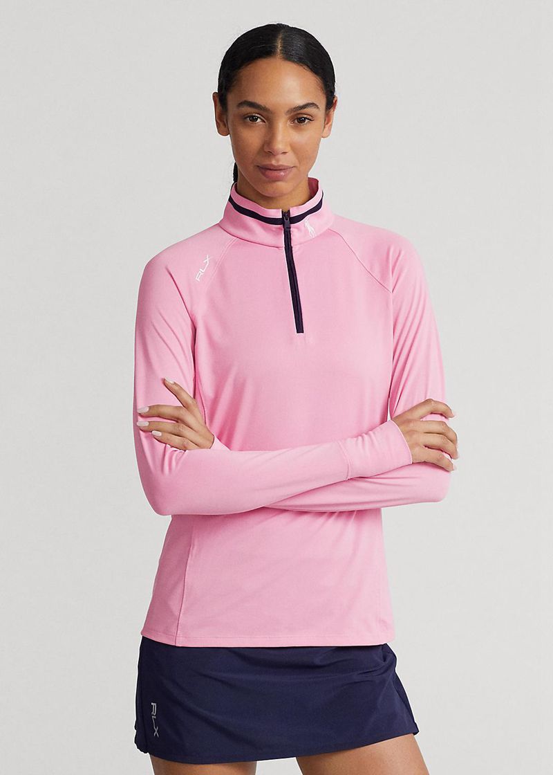 RLX ゴルフ トレーナー レディース ピンク ストレッチ ジャージー Quarter-zip プルオーバー MYHRA3205